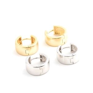 Classic Hoop Earrings in Yellow or White Gold Plated over 925 Sterling Silver